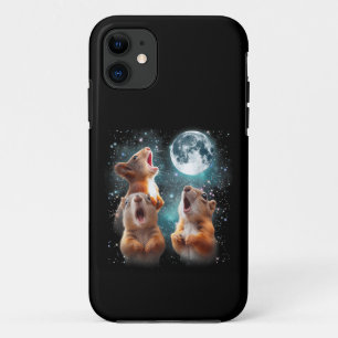 3 Eekhoorn Maan Howling Eekhoorn Hoofd Grappig iPhone 11 Hoesje