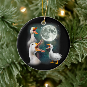 3 Eenden Huilen Naar De Maan Grappige Rare Vervloe Keramisch Ornament