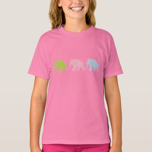 3 Elephants Girls Ringer T-Shirt (Devant)