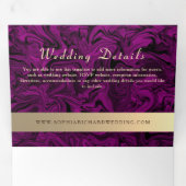 3 en 1 Mariage photo violet triple invitation (Intérieur en premier)