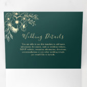 3 en 1 Mariage vert émeraude Invitation à trois vo (Intérieur en premier)