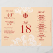 3 en 1 Numéro de tableau, Menu et carte de remerci (Devant)