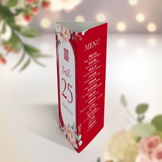 3 en 1 Numéro de tableau, Menu et carte de remerci