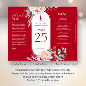 3 en 1 Numéro de tableau, Menu et carte de remerci