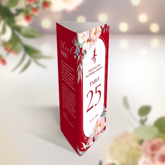 3 en 1 Numéro de tableau, Menu et carte de remerci