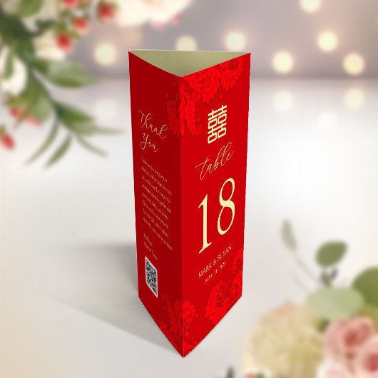 3 en 1 Numéro de tableau, Menu et carte de remerci