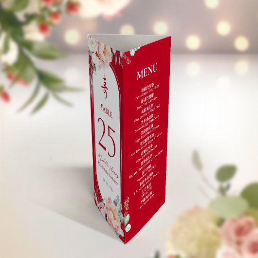 3 en 1 Numéro de tableau, Menu et carte de remerci