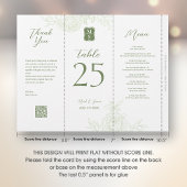 3 en 1 Numéro de tableau, Menu et carte de remerci