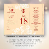 3 en 1 Numéro de tableau, Menu et carte de remerci