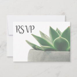 3 Entree Choice Modern Green Succulent RSVP Kaartje