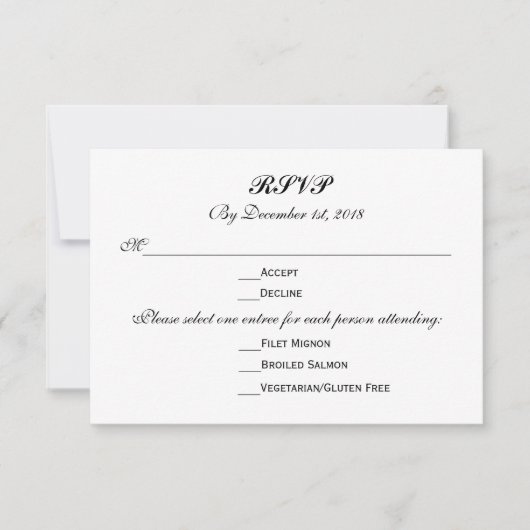 3 Entree Keuzes RSVP Trouwantwoord Kaartje (Voorkant)