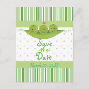 3 Erwten in een Peul Baby Shower Drilling Save the Aankondigingskaart