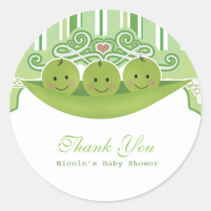 3 Erwten in een Peul Drilling Baby Shower Feest Fa Ronde Sticker