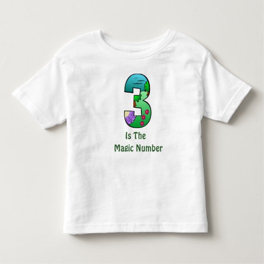 3 est le T-shirt d'enfants en bas âge de nombre (Devant)
