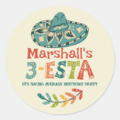 3-Esta Thema Verjaardag Op Maat Ronde Sticker (Voorkant)