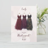 3 Exquisite Bridesmaid Dresses Watercolor Ask (Staand voorkant)