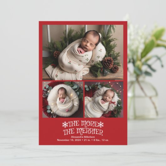 3 Faire-part de naissance de Noël photo (Debout devant)
