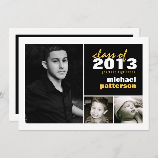 3 faire-part moderne et audacieux d'obtention du (Devant / Derrière)