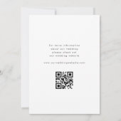 3 favoriete foto's | Moderne script QR-code trouwk Save The Date (Achterkant)