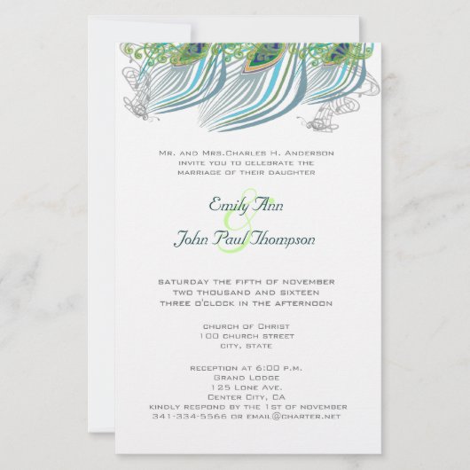 3 Feather Vintage Pauw Huwelijk (Voorkant)