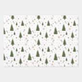 3 Feuilles De Noël Thème Papier Enveloppant (Devant)