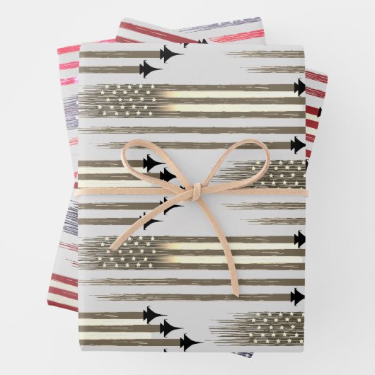 3 Feuilles de papier à envelopper Aéronef américai (En situation)