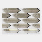 3 Feuilles de papier à envelopper Aéronef américai (Devant)