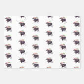 (3) Feuilles d'emballage de Noël de chien et de fa (Devant 3)