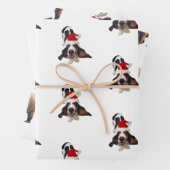 (3) Feuilles d'emballage de Noël de chien et de fa (En situation)