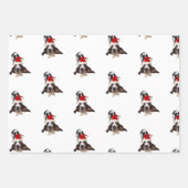 (3) Feuilles d'emballage de Noël de chien et de fa (Devant)