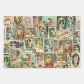 3 Feuilles d'enveloppes d'Angel de Noël Vintage (Devant 2)