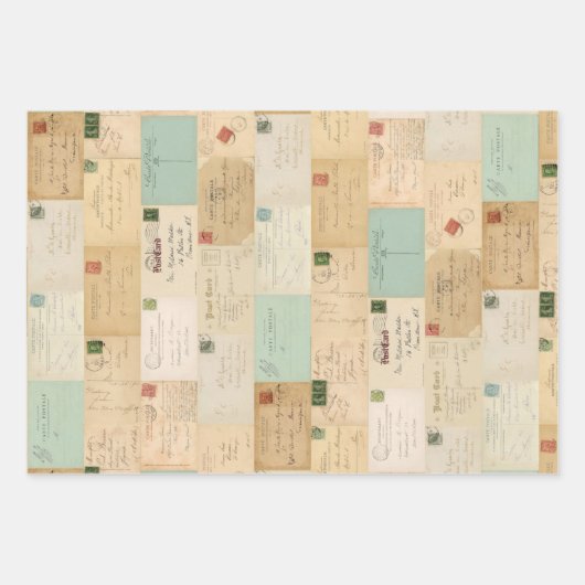 3 feuilles Ephemera Collage (Devant 2)