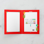 3 Fibonacci Flowers op Bold Stripes HS Afstudeerde Kaart (Binnen)