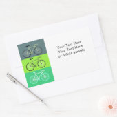 3 fietsen groen rechthoekige sticker (Envelop)