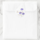 3 fleurs de nigella violet bleu rond autocollant (Sac)