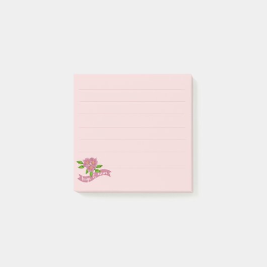 3 Fleurs roses Post-It Notes (Devant)