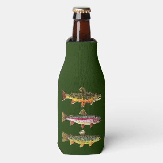 3 Forel voor een Visser of Ichthyoloog Flesjeskoeler (Fles Voorkant)