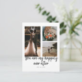 3 Foto 1e bruiloft Jubileum Collage Quote Briefkaart (Staand voorkant)