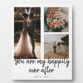 3 Foto 1e bruiloft Jubileum Collage Quote Fotoplaat (Voorkant)