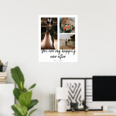 3 Foto 1e bruiloft Jubileum Collage Quote Poster (Thuiskantoor)
