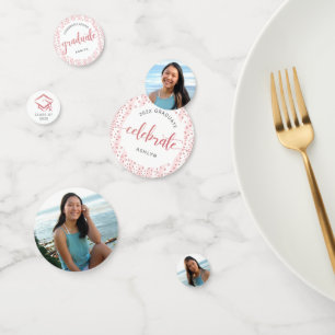 3 Foto Afstudeerceremonie Roze Goud Glitter Schrif Confetti