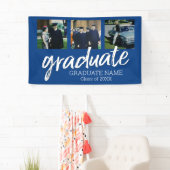 3 Foto Afstuderen - Modern Afstuderen Script Blue Spandoek (Insitu)