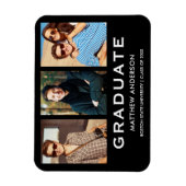 3 Foto Afstuderen Moderne aankondiging Magneet (Verticaal)