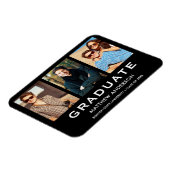 3 Foto Afstuderen Moderne aankondiging Magneet (Linkerzijde)