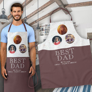 3 Foto Best Dad Typography Father Day Schort