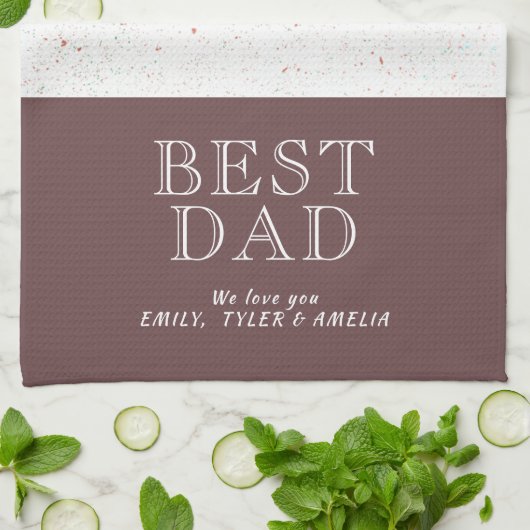 3 Foto Best Dad Typography Father Day Theedoek (Gevouwen)