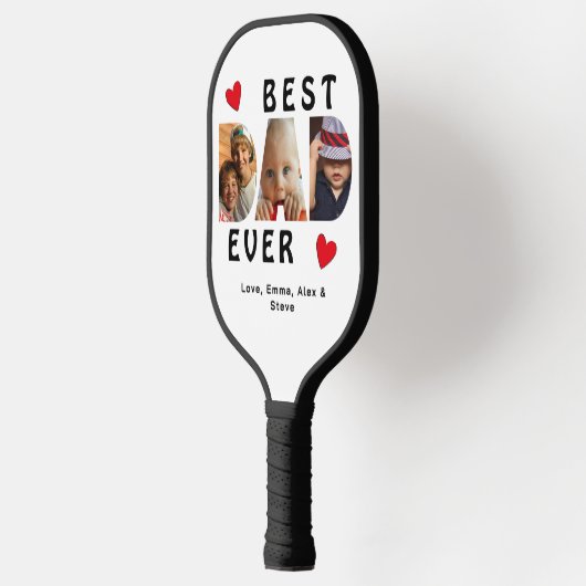 3 Foto Best Pap Ever Collage Custom Pickleball Paddle (Links)