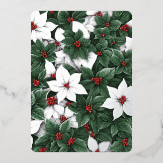 3 Foto Botanische Elegantie Betoverde Wintertuin Folie Feestdagenkaart