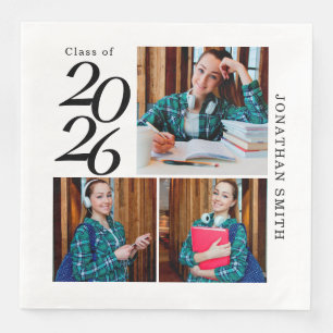 3 Foto Collage 2025 Aangepaste Afstudeerfeest  Servet