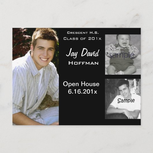 3 foto collage afstuderen aankondiging (Voorkant)